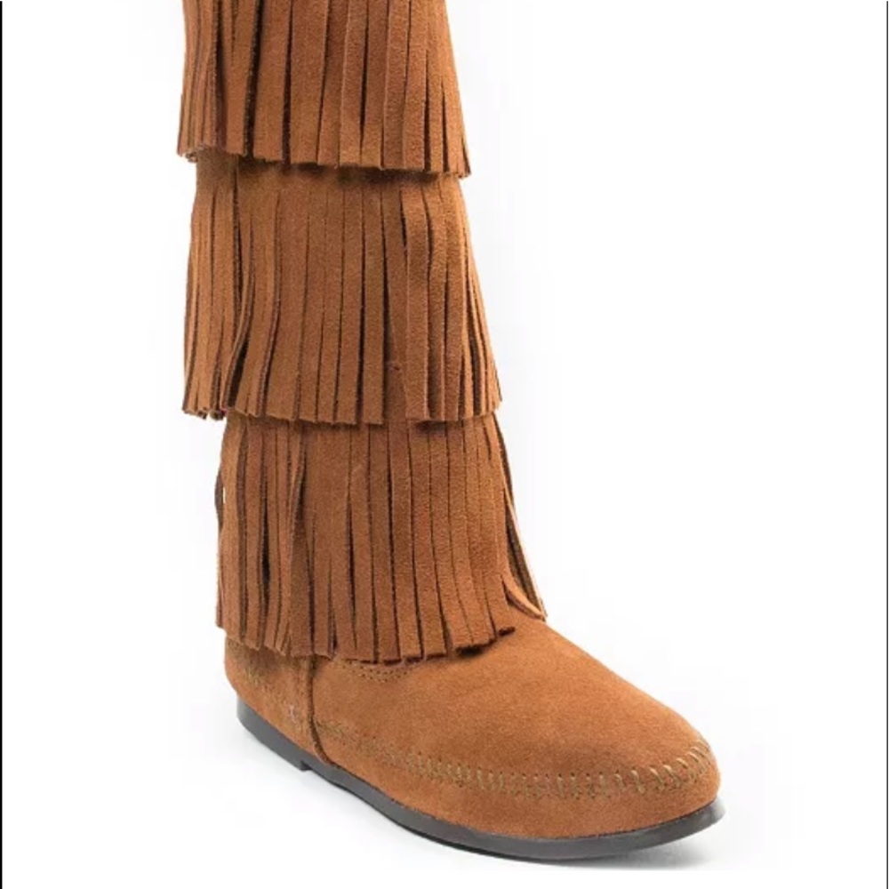 Tan 3-Layer Fringe Boot - image 1